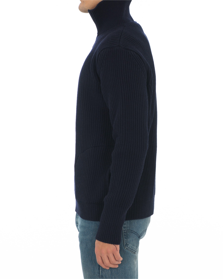 Herre | Trøjer | Andersen-Andersen | Navy Half Zip Pockets Sweater Navy Blue