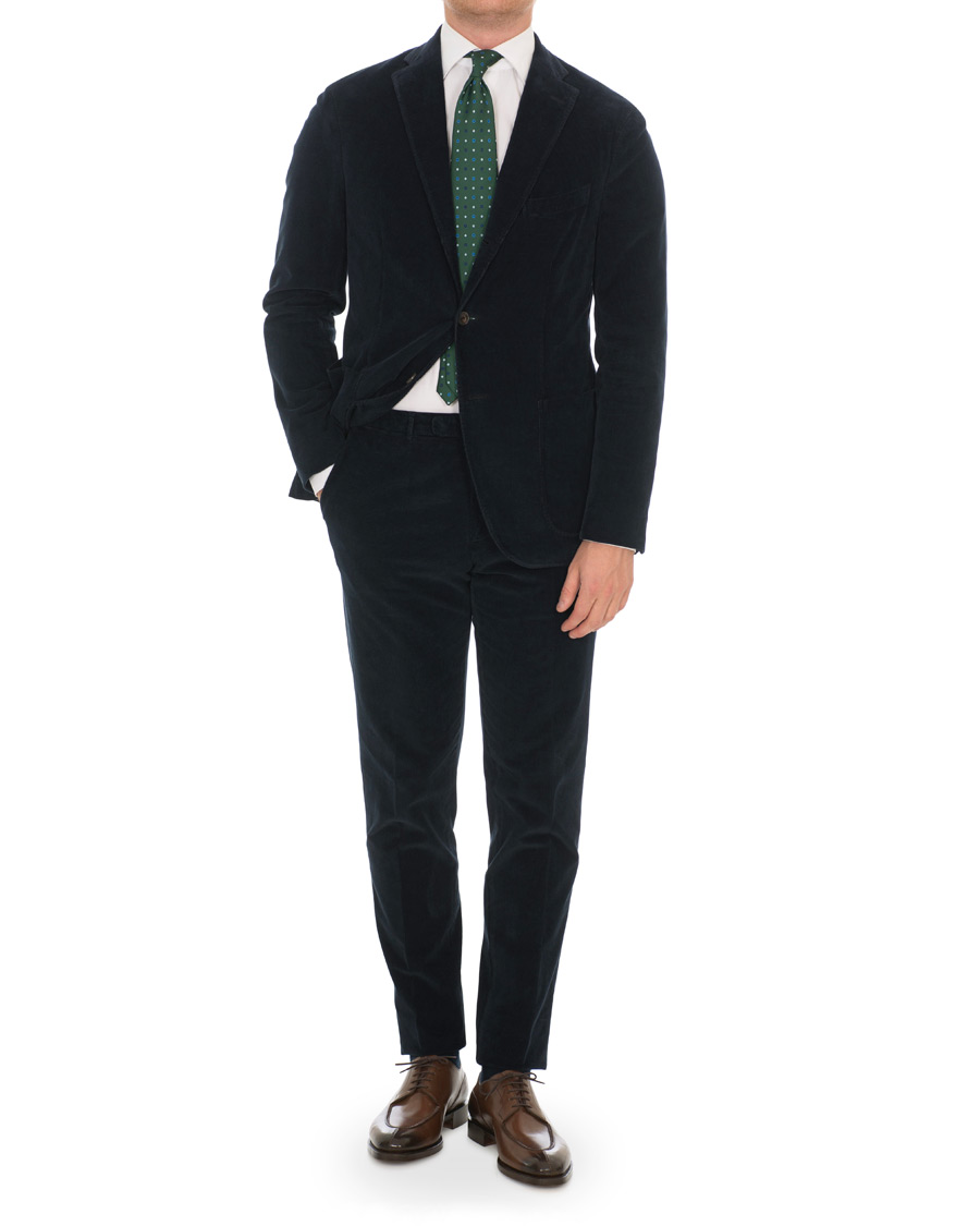Herre | Jakkesæt | Boglioli | K Jacket Patch Pocket Corduroy Suit Navy