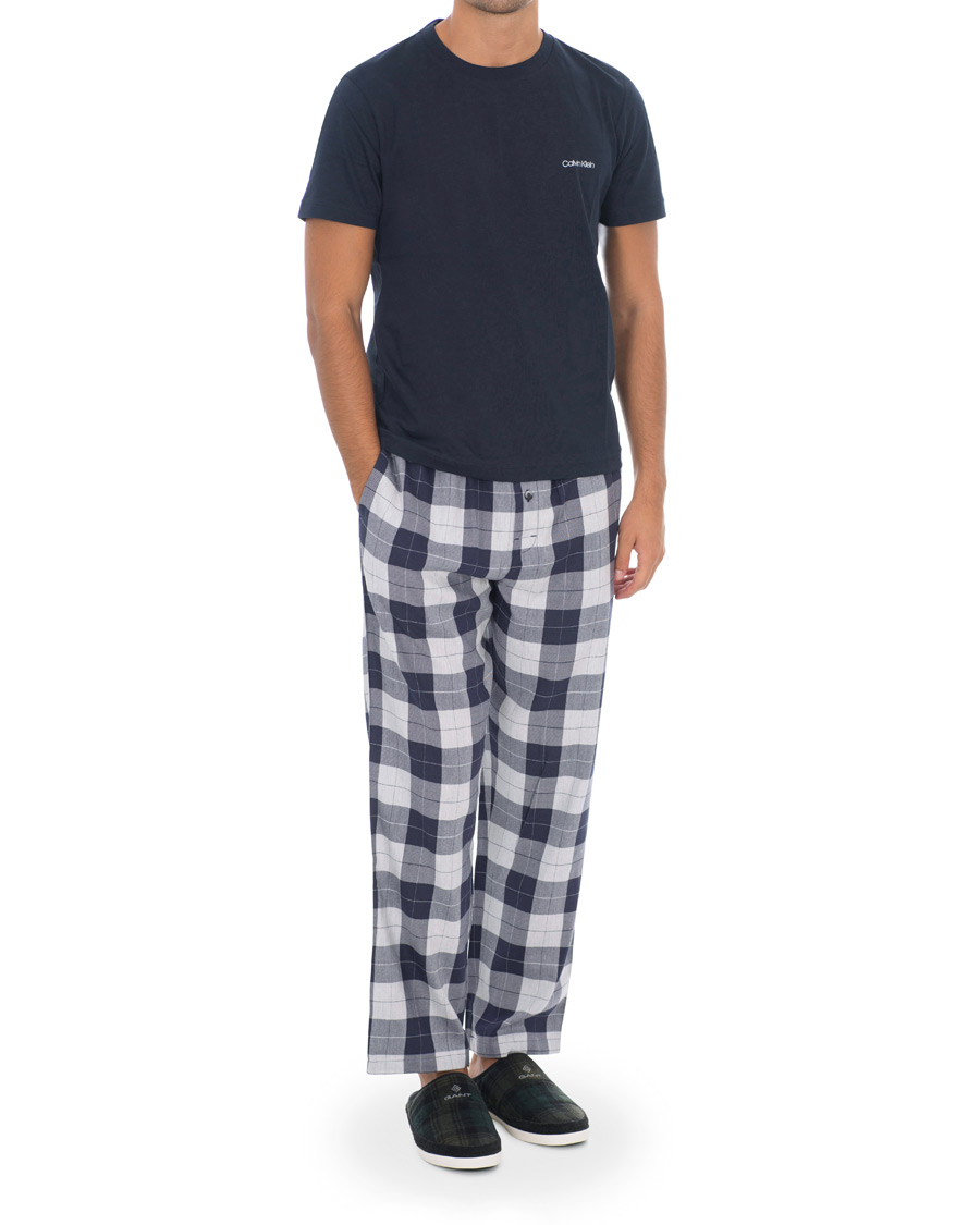 Calvin Flannel Checked Pyjama Trousers Blue/White - CareOfCarl.dk