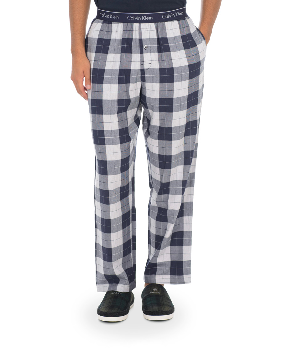 Herre | Pyjamas & Morgenkåber | Calvin Klein | Flannel Checked Pyjama Trousers Blue/White