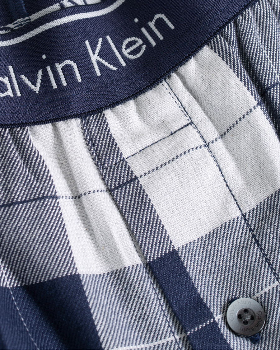 Herre | Pyjamas & Morgenkåber | Calvin Klein | Flannel Checked Pyjama Trousers Blue/White