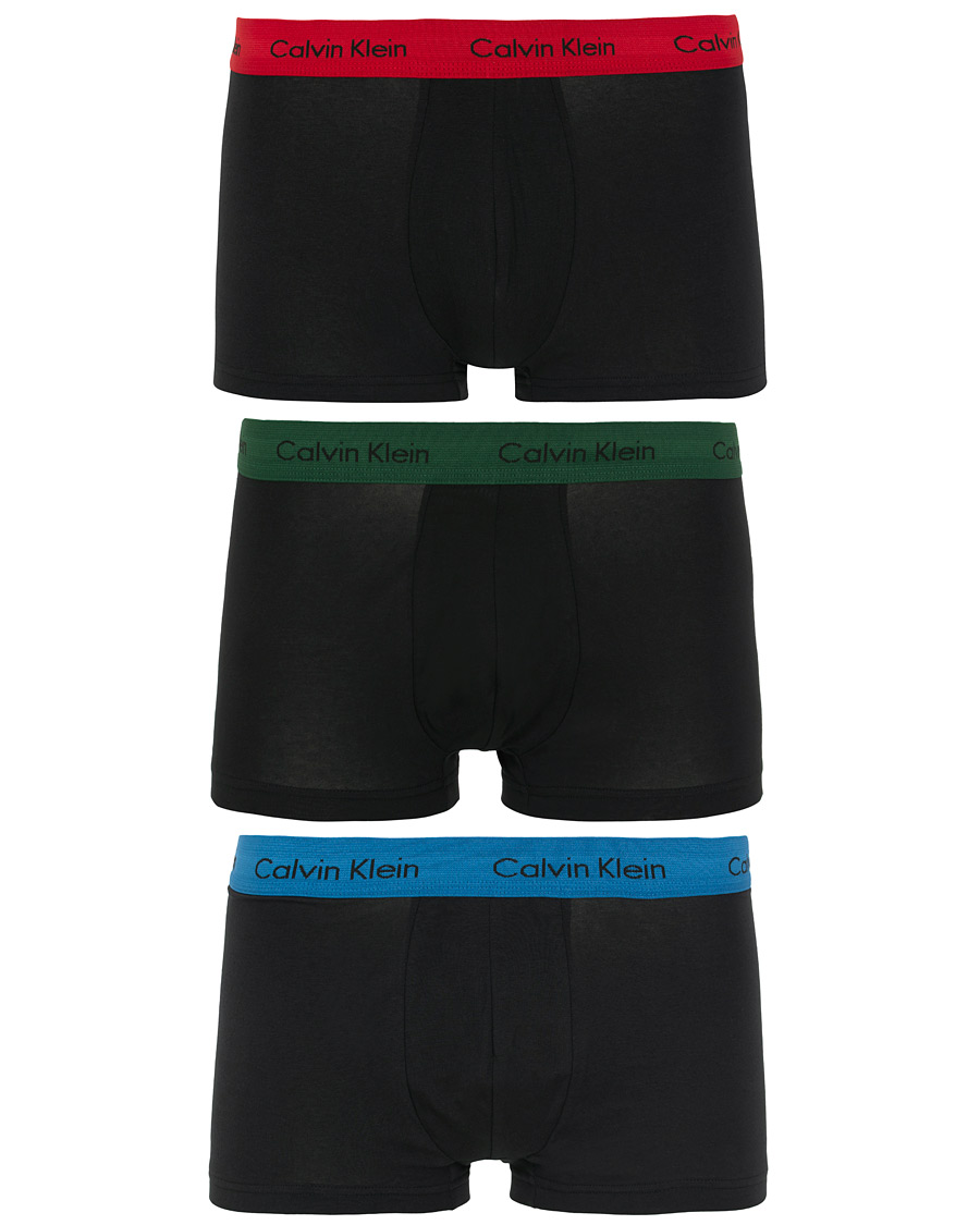 Herre | Undertøj | Calvin Klein | Cotton Stretch 3-Pack Low Rise Trunk Red/Green/Blue