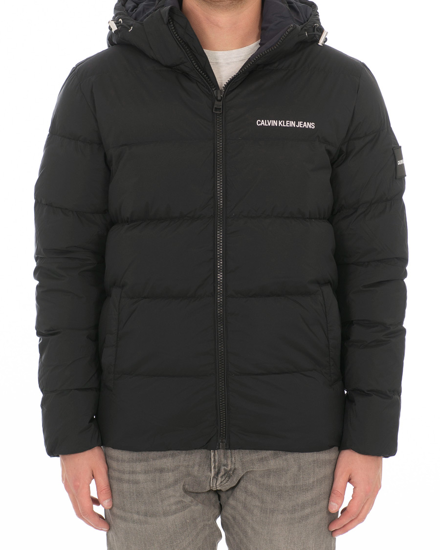 Calvin Klein Jeans Hooded Down Puffer Jacket Black CareOfCarl.dk