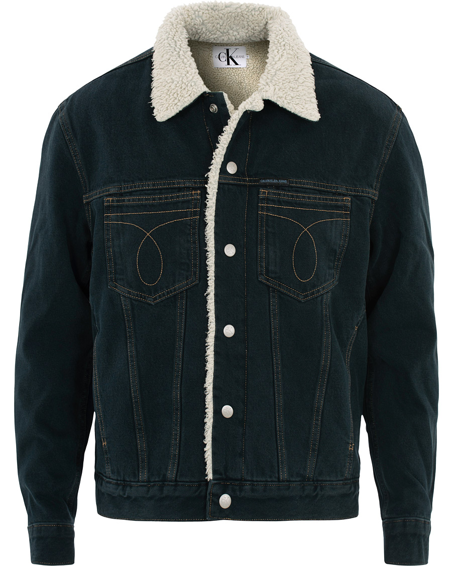 Herre | Jakker | Calvin Klein Jeans | Iconic Omega Sherpa Denim Jacket Black