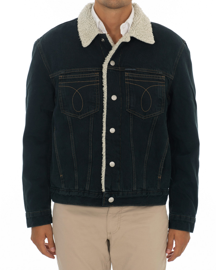 Herre | Jakker | Calvin Klein Jeans | Iconic Omega Sherpa Denim Jacket Black