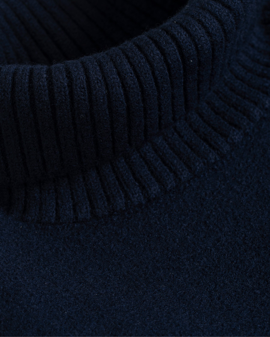 Herre | Trøjer | AMI | Oversized Heart Logo Wool Rollneck Navy