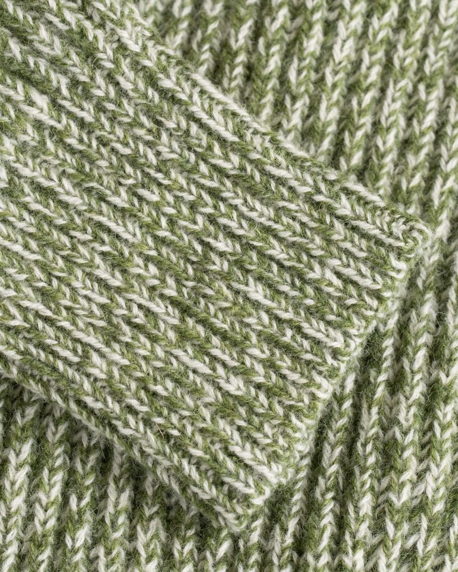 Herre | Trøjer | AMI | Mouline Ribbed Crew Neck Sweater Green/White