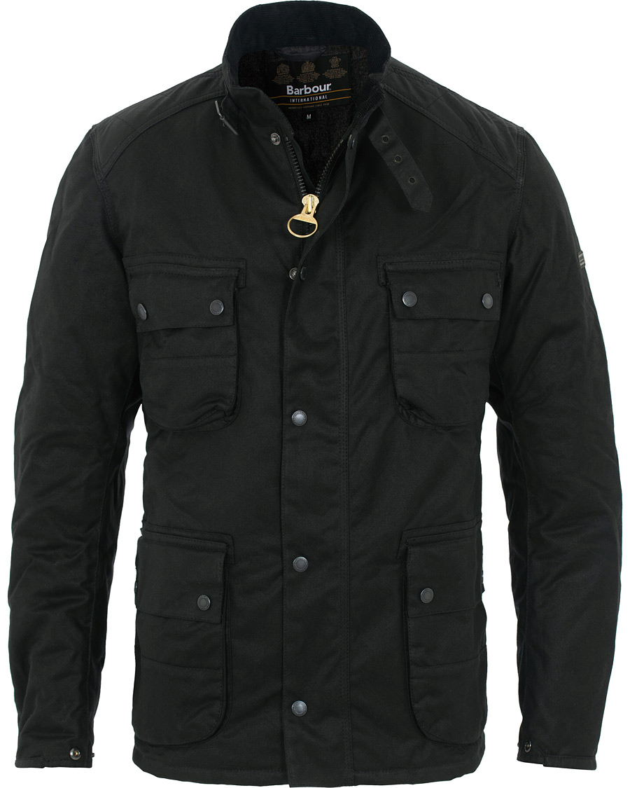 Barbour International Weir Waxed Jacket Black - CareOfCarl.dk