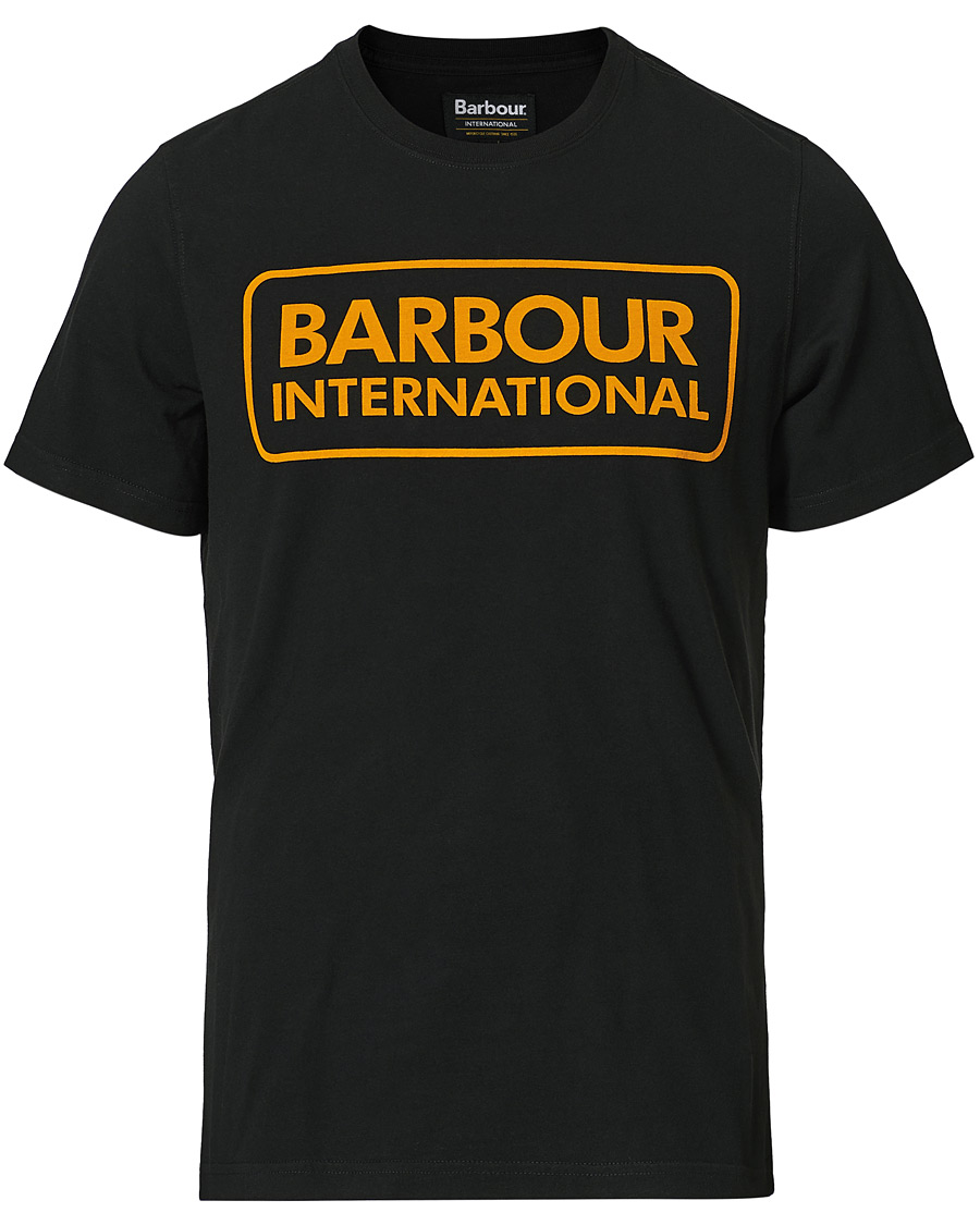Herre | T-Shirts | Barbour International | Large Logo Crew Neck Tee Black