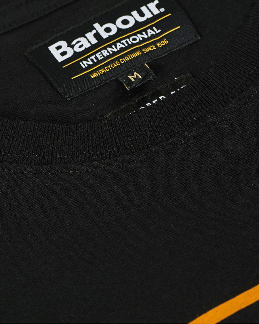 Herre | T-Shirts | Barbour International | Large Logo Crew Neck Tee Black