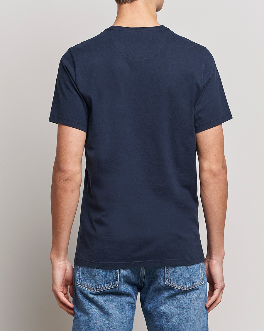 Herre | T-Shirts | Barbour International | Large Logo Crew Neck Tee Navy
