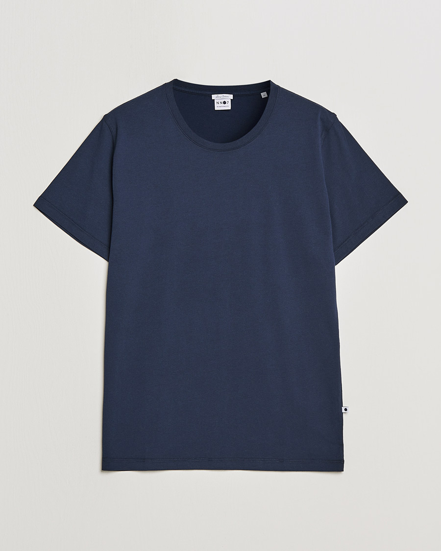 Herre | T-Shirts | NN07 | Pima Crew Neck Tee Navy Blue