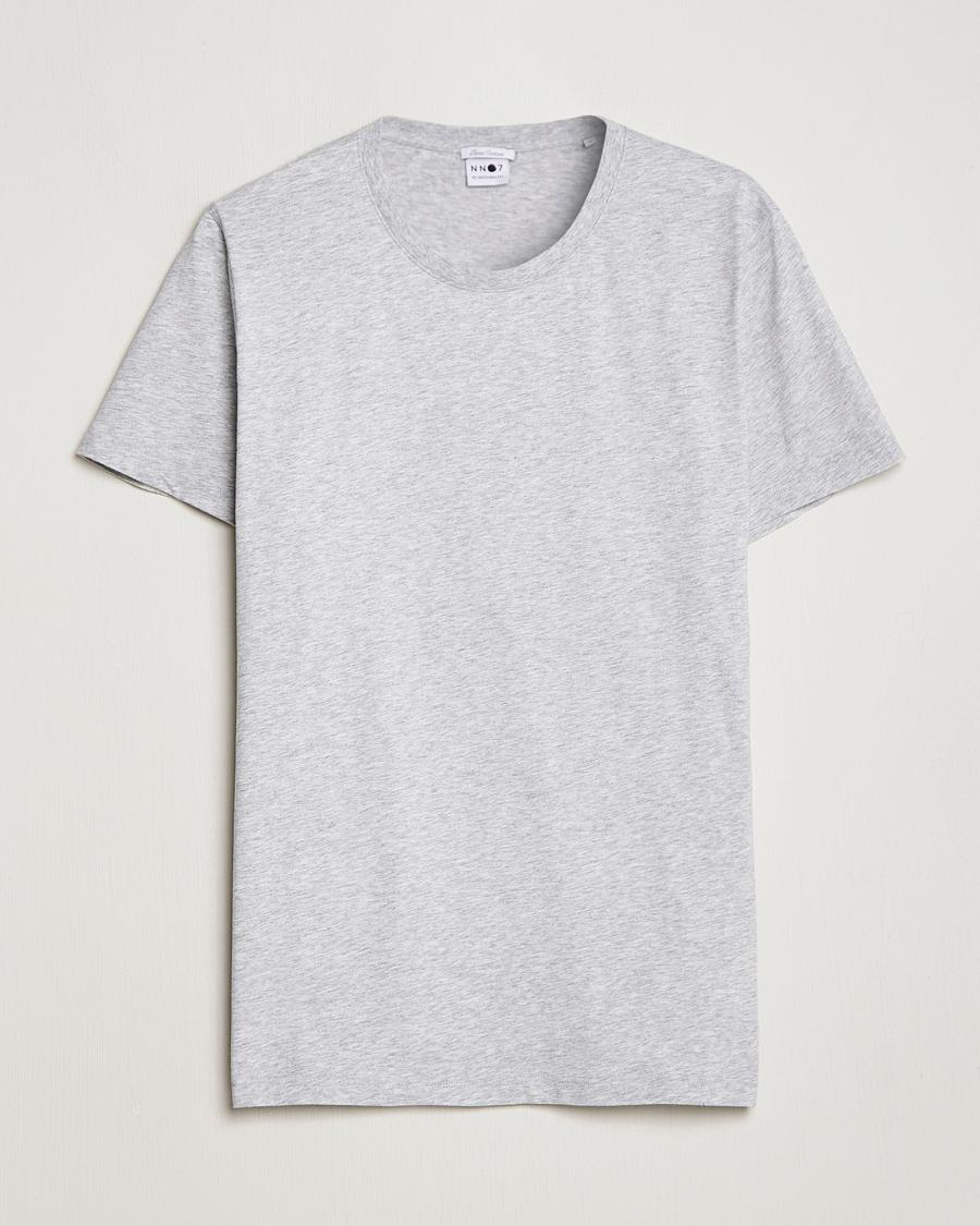 Herre | T-Shirts | NN07 | Pima Crew Neck Tee Light Grey Melange
