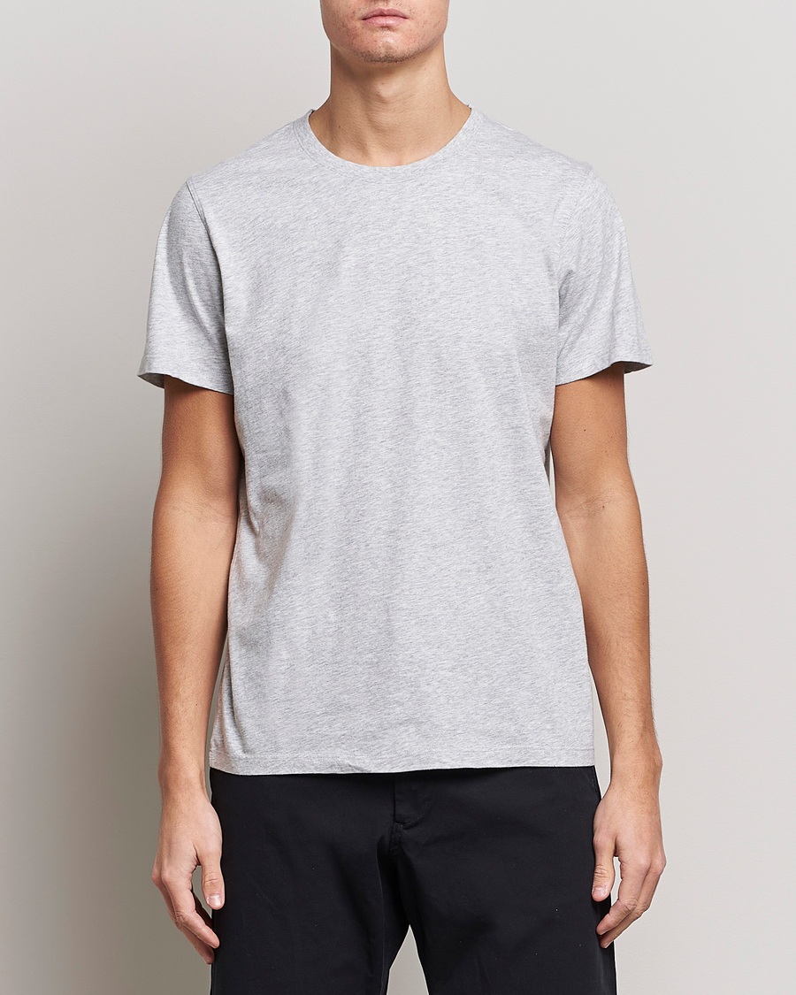 Herre | T-Shirts | NN07 | Pima Crew Neck Tee Light Grey Melange