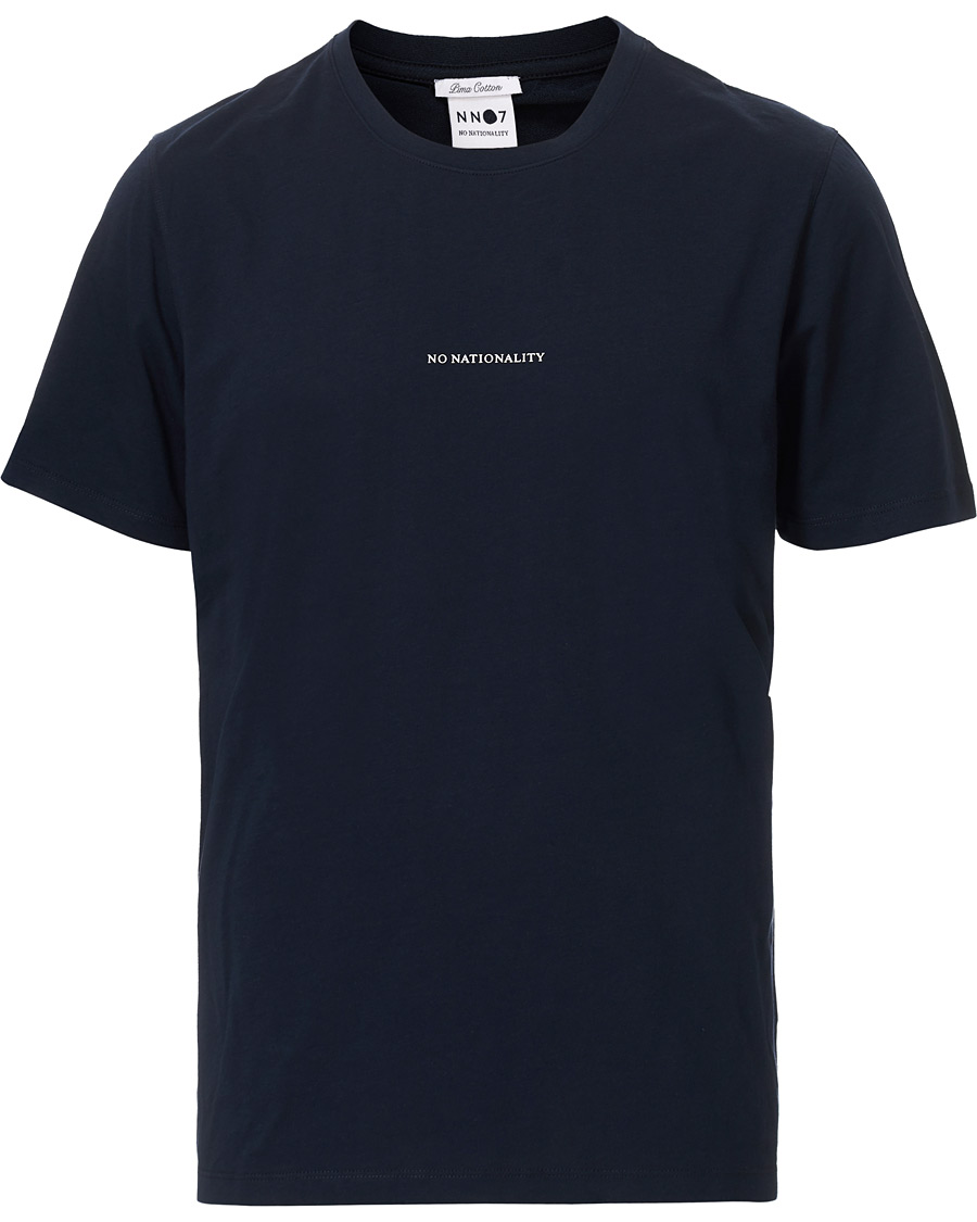Herre | T-Shirts | NN07 | Ethan Printed Crew Neck Tee Navy Blue