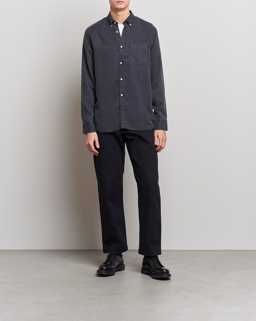Herre | Skjorter | NN07 | Levon Tencel Denim Shirt Black
