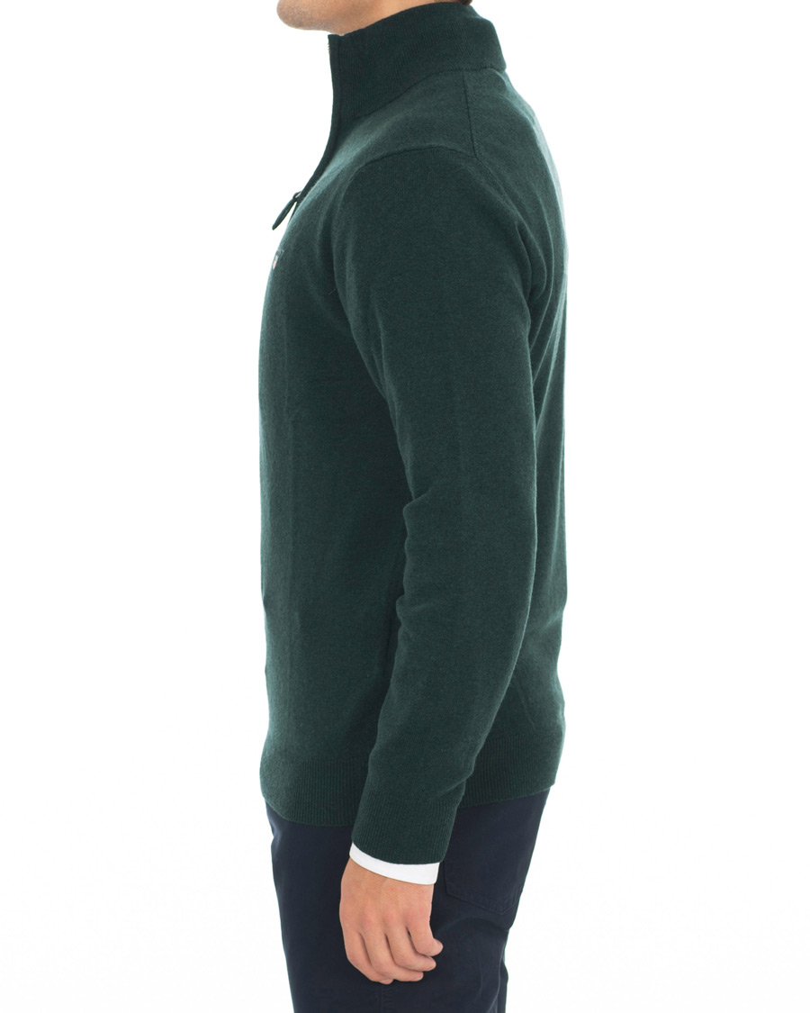 Herre | Trøjer | GANT | Lambswool Half Zip Tartan Green