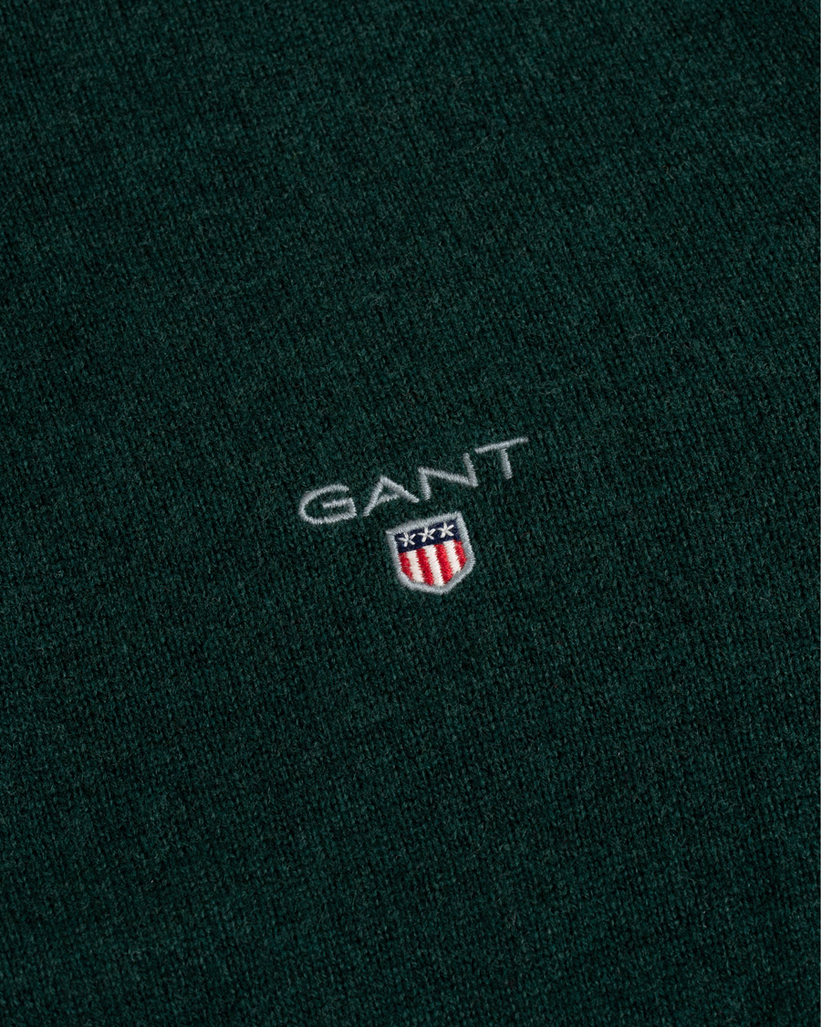 Herre | Trøjer | GANT | Lambswool Half Zip Tartan Green