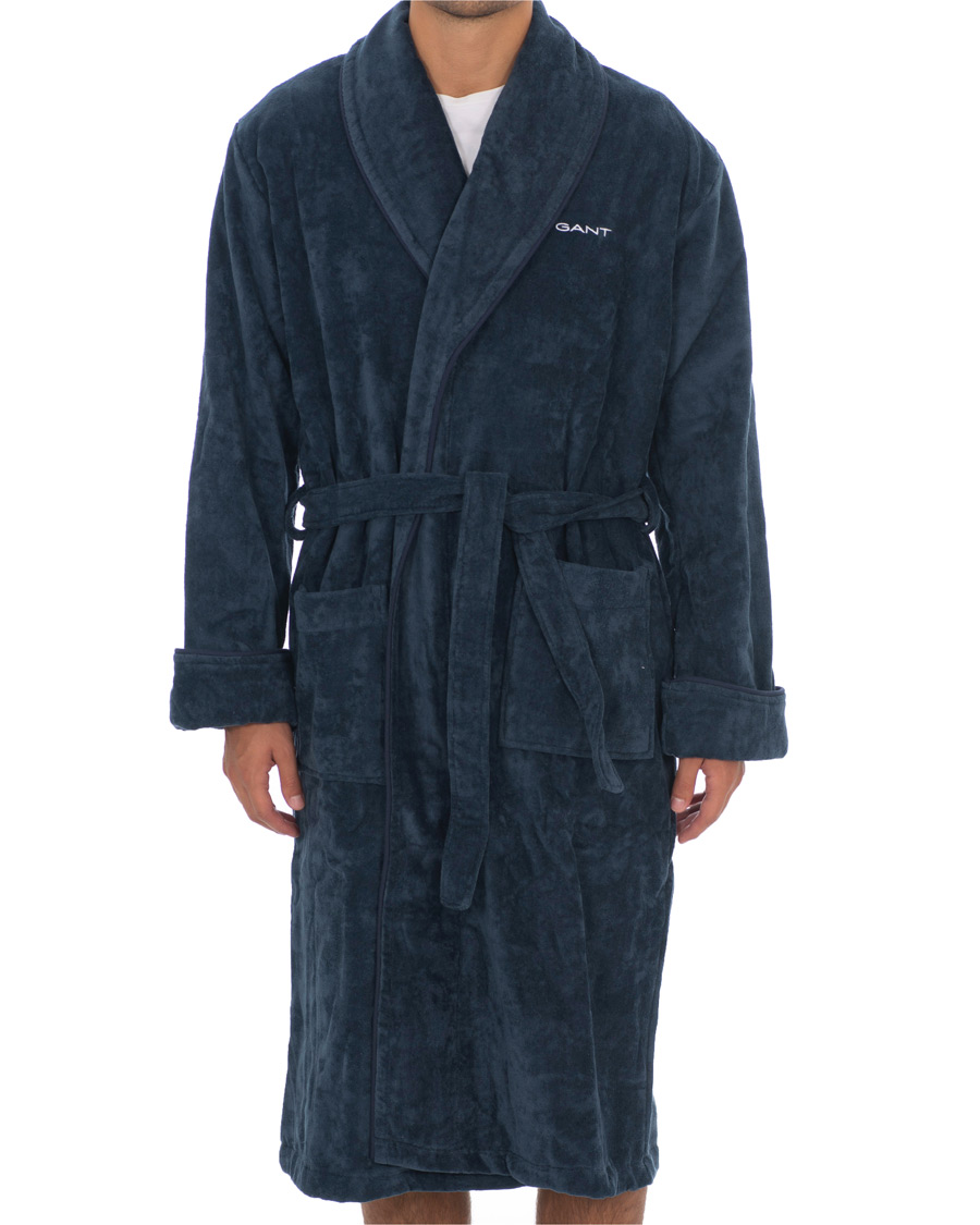 Herre | Pyjamas & Morgenkåber | GANT | Premium Velour Robe Evening Blue