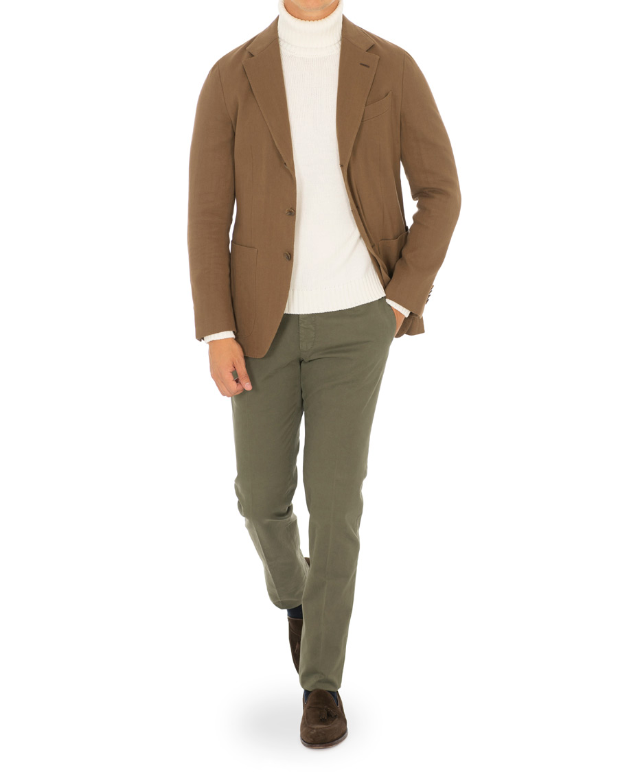 Herre | Bukser | Incotex | Slim Fit Comfort Chino Forest Green