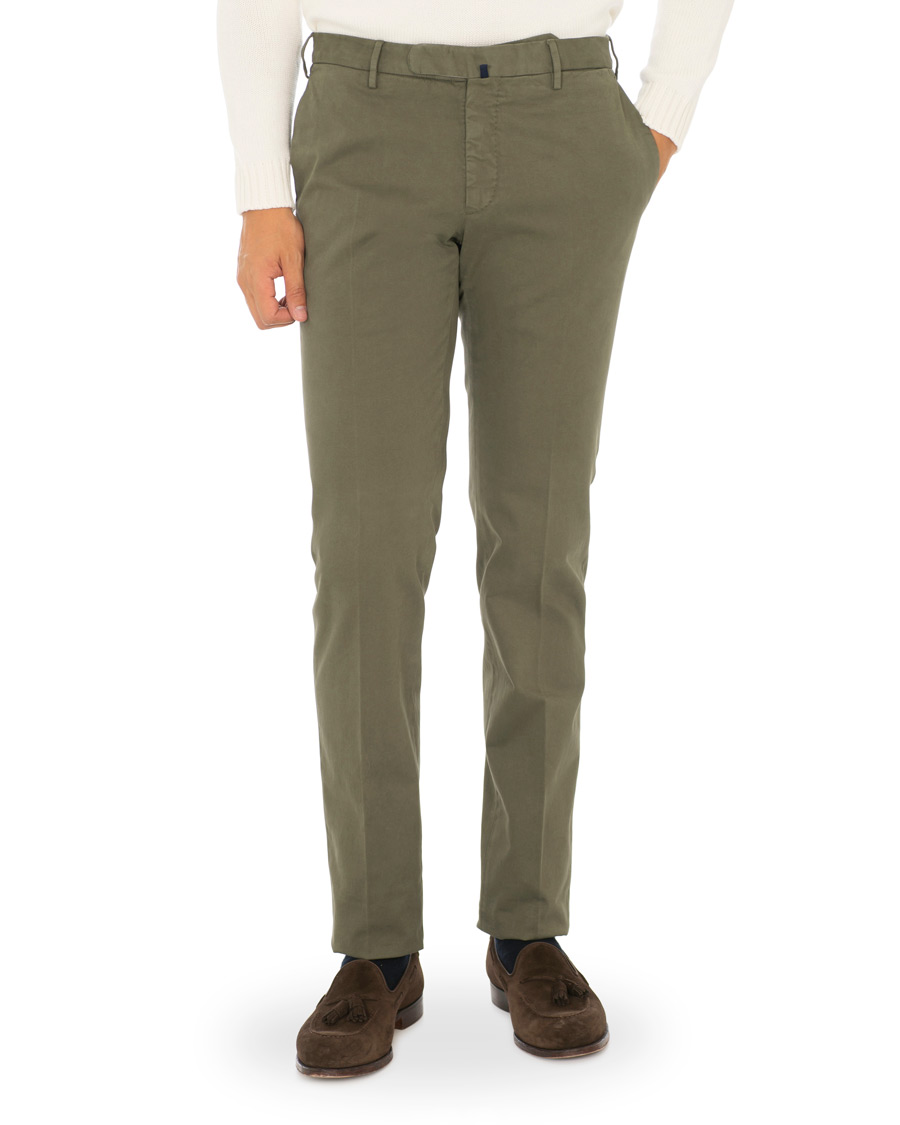 Herre | Bukser | Incotex | Slim Fit Comfort Chino Forest Green