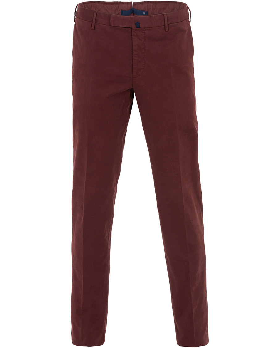 Herre | Bukser | Incotex | Slim Fit Comfort Chino Burgundy