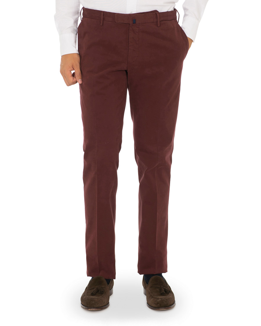 Herre | Bukser | Incotex | Slim Fit Comfort Chino Burgundy