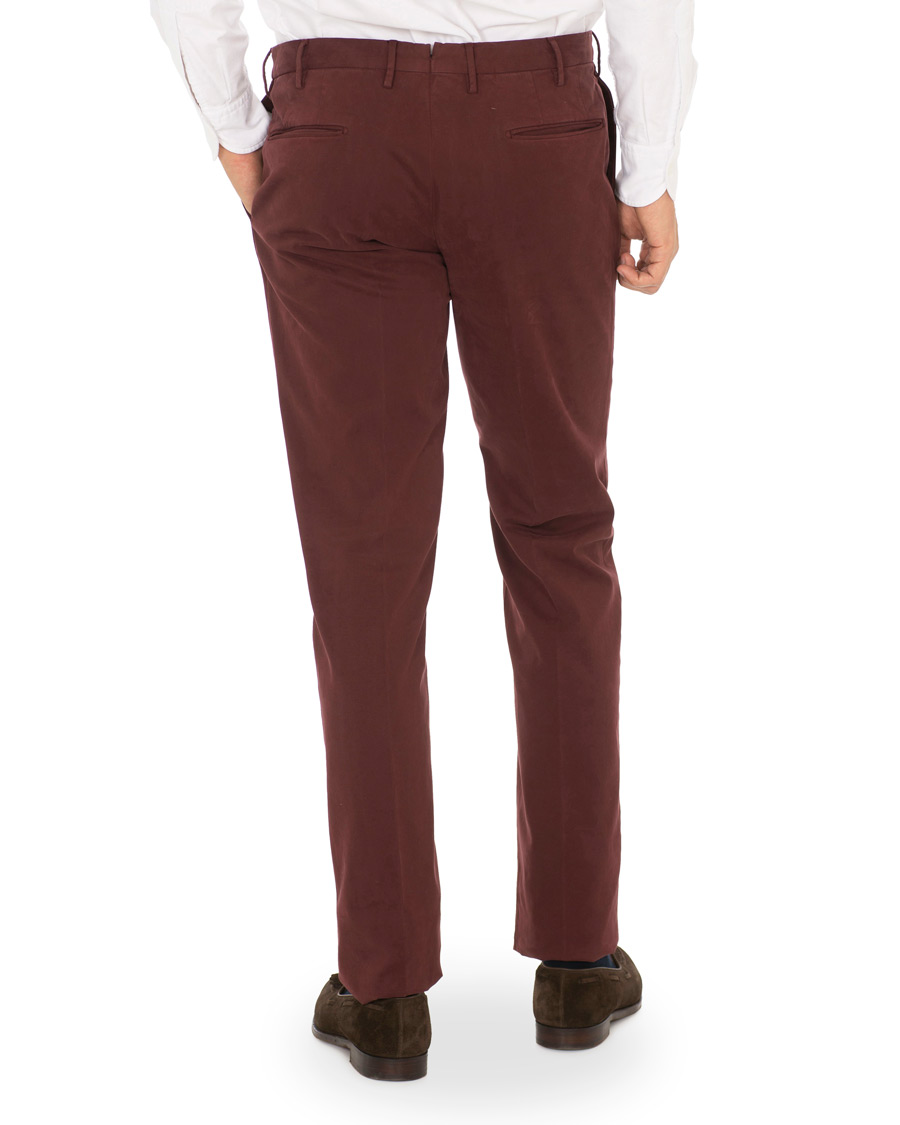 Herre | Bukser | Incotex | Slim Fit Comfort Chino Burgundy