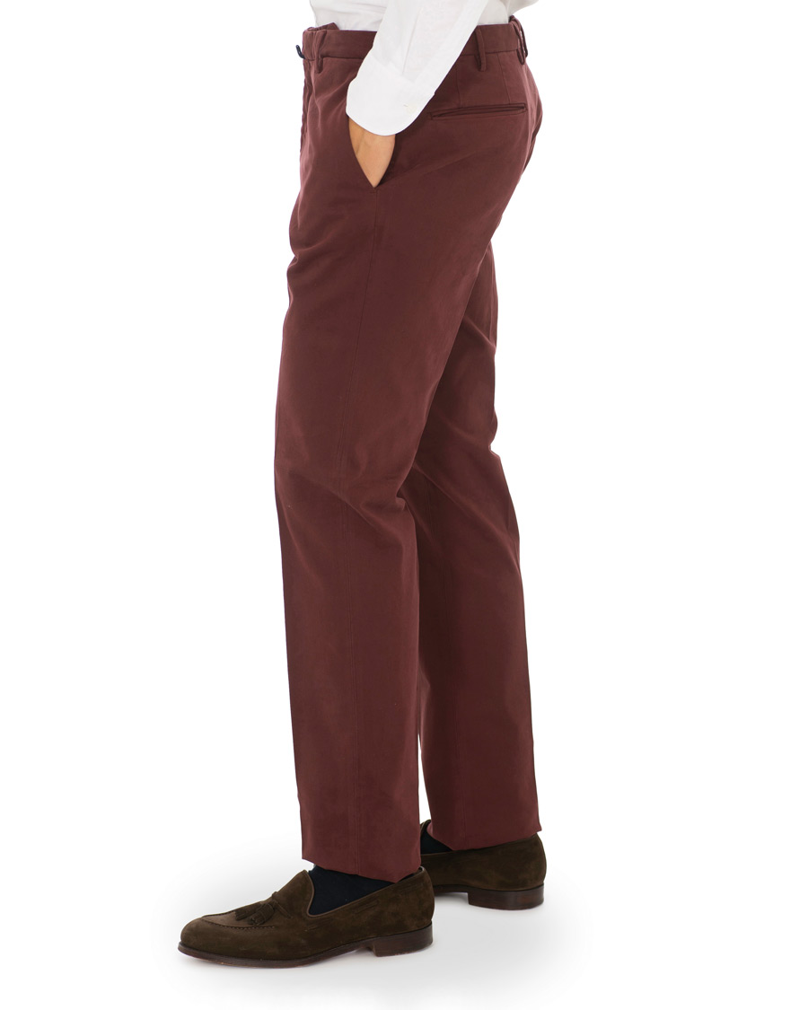 Herre | Bukser | Incotex | Slim Fit Comfort Chino Burgundy