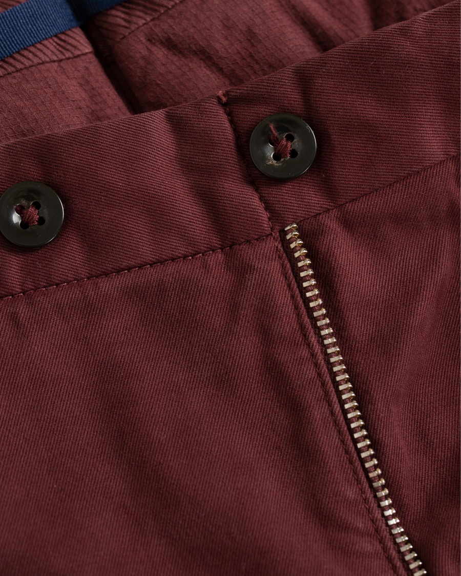Herre | Bukser | Incotex | Slim Fit Comfort Chino Burgundy