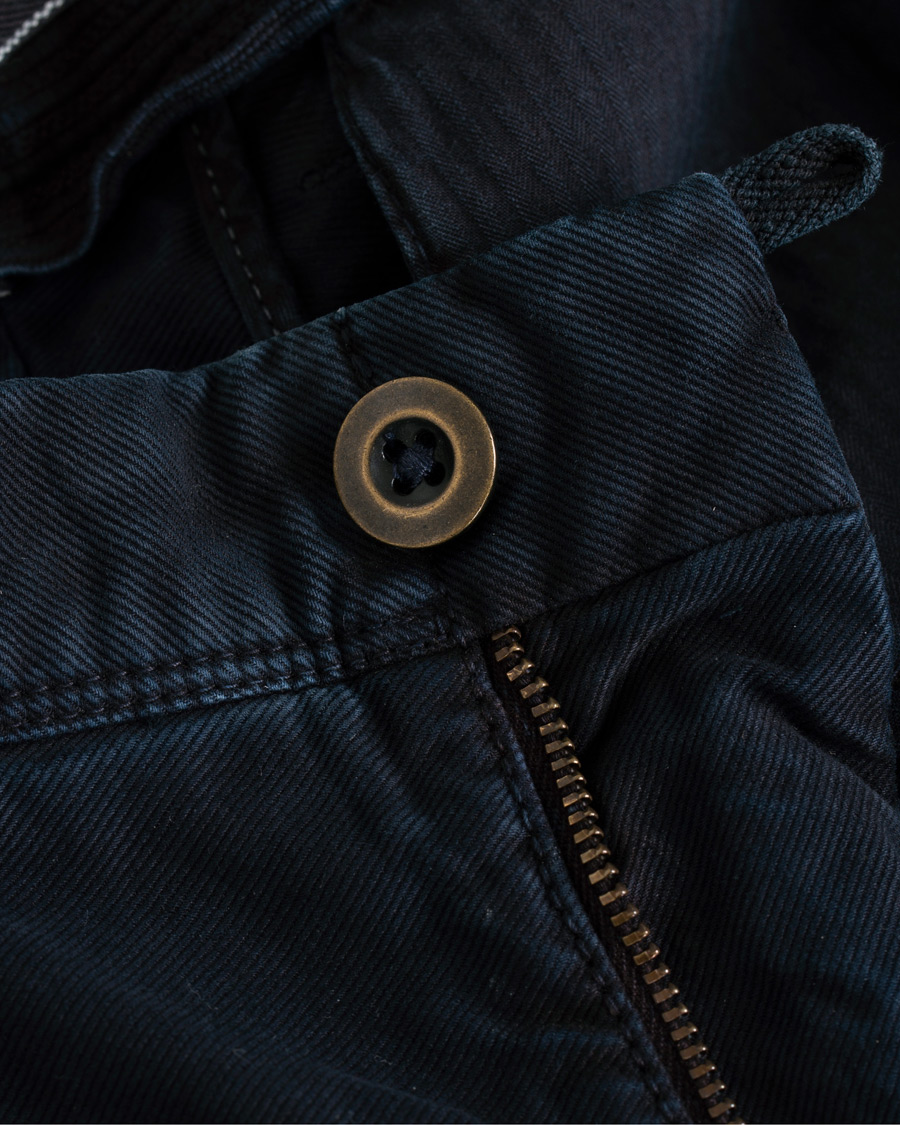 Herre | Bukser | Incotex | Regular Fit Garment Dyed Washed Slacks Navy