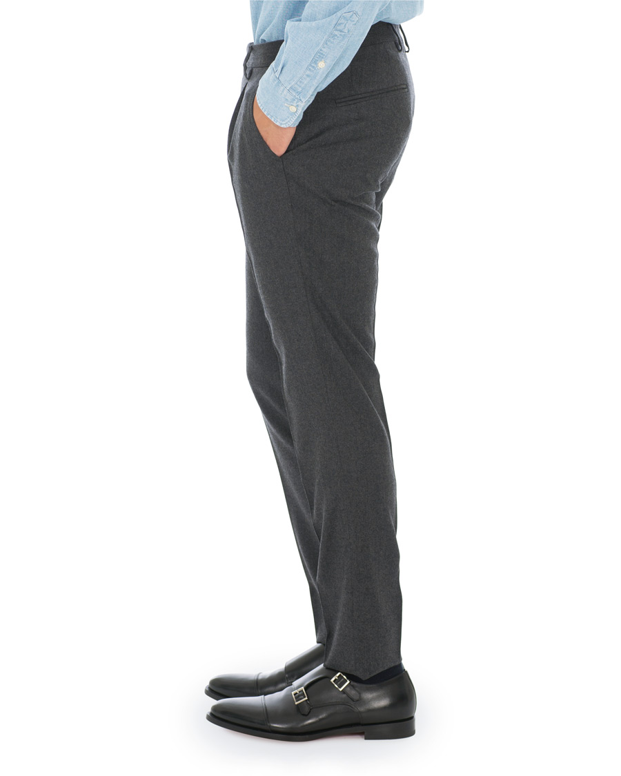 Herre | Bukser | Etro | Single Pleat Flannel Trouser Charcoal 46