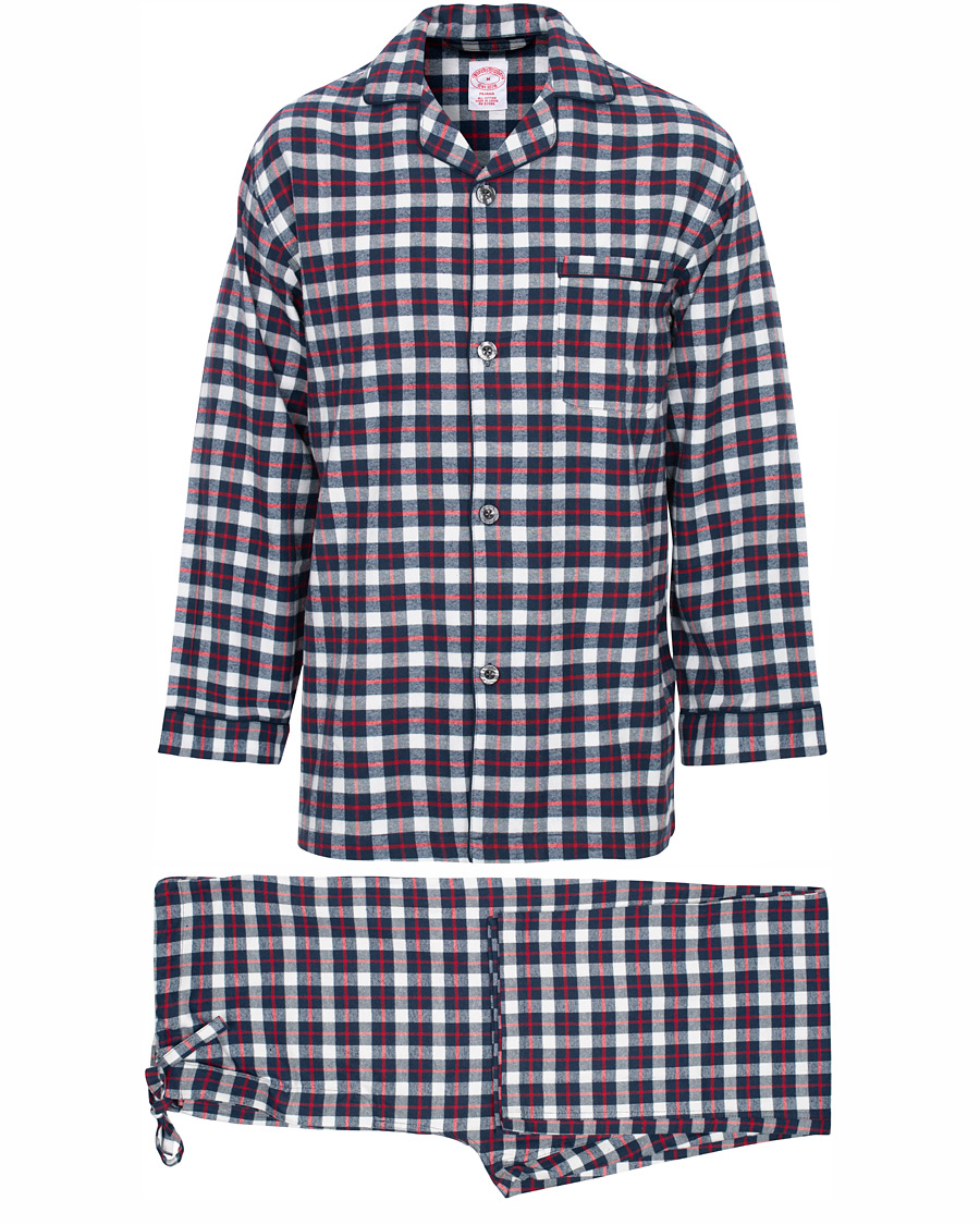 Herre | Pyjamas & Morgenkåber | Brooks Brothers | Classic Tartan Flannel Pyjamas Navy/Red