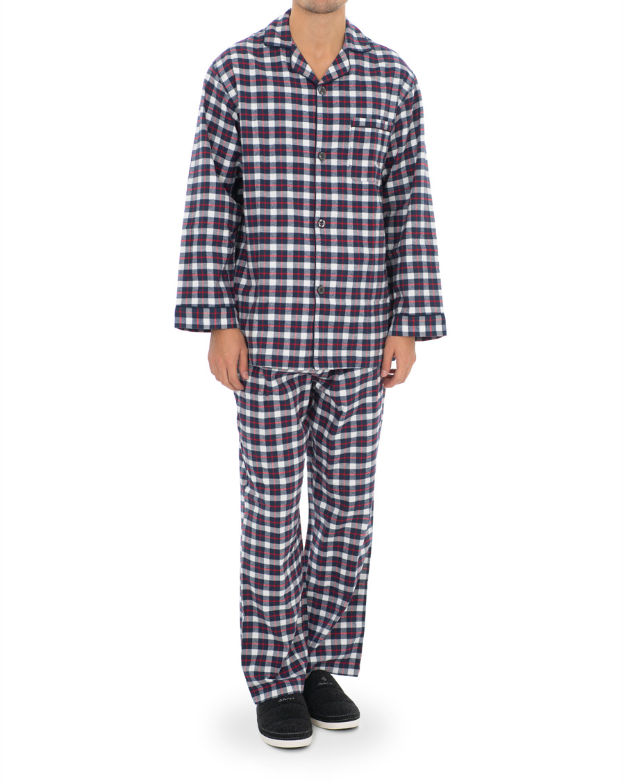 Herre | Pyjamas & Morgenkåber | Brooks Brothers | Classic Tartan Flannel Pyjamas Navy/Red