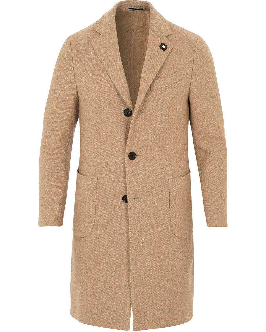 Herre | Jakker | Lardini | Three Roll-Two Patch Pocket Wool Coat Beige