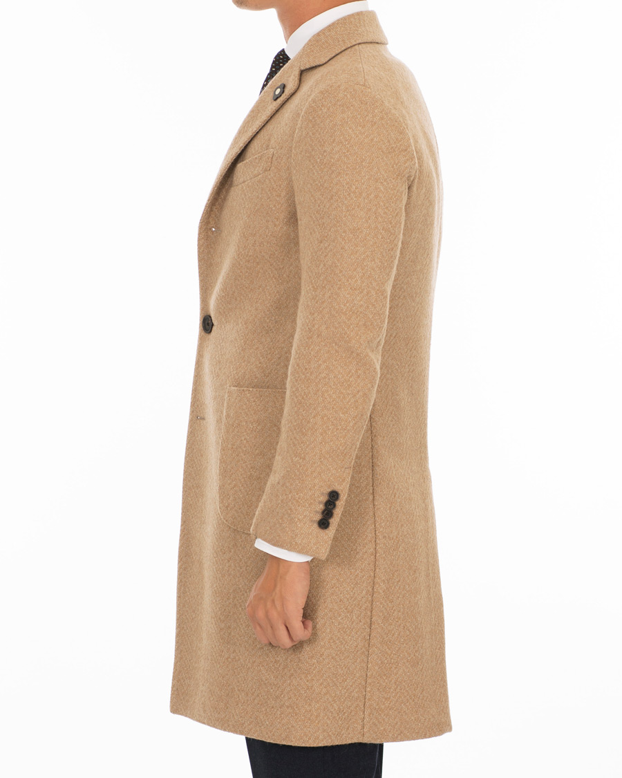 Herre | Jakker | Lardini | Three Roll-Two Patch Pocket Wool Coat Beige