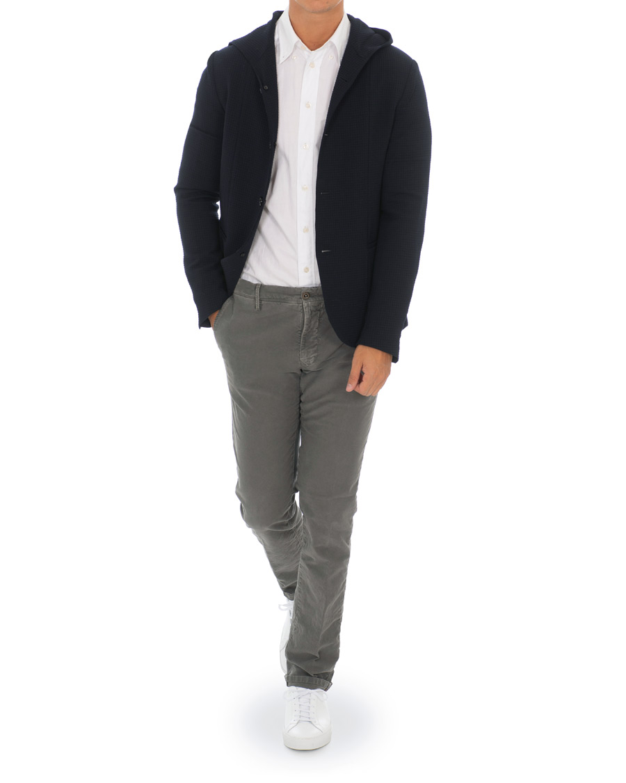 Herre | Blazere & jakker | Emporio Armani | Structured Knitted Blazer Hoodie Navy