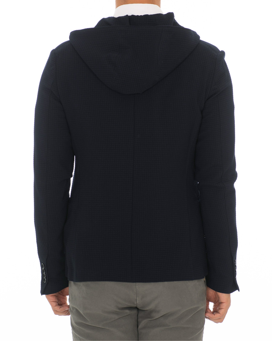Herre | Blazere & jakker | Emporio Armani | Structured Knitted Blazer Hoodie Navy