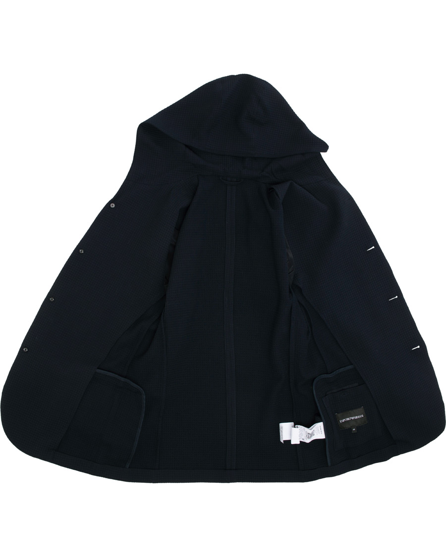 Herre | Blazere & jakker | Emporio Armani | Structured Knitted Blazer Hoodie Navy