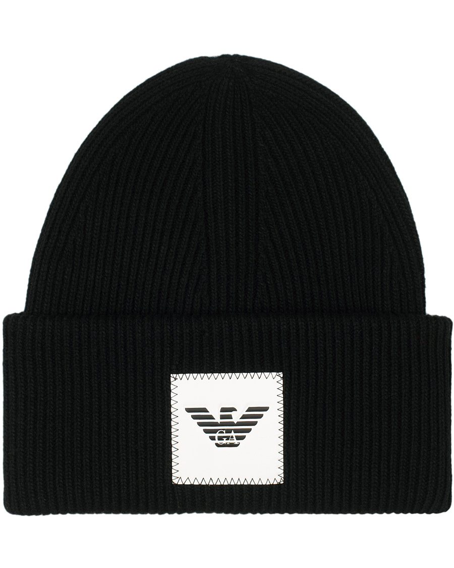 Herre | Emporio Armani Logo Beanie Black | Emporio Armani | Logo Beanie Black