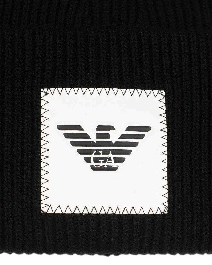 Herre | Emporio Armani Logo Beanie Black | Emporio Armani | Logo Beanie Black