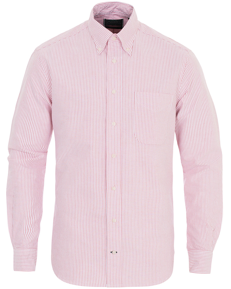 Herre | Skjorter | Gitman Vintage | Button Down Striped Oxford Shirt Red