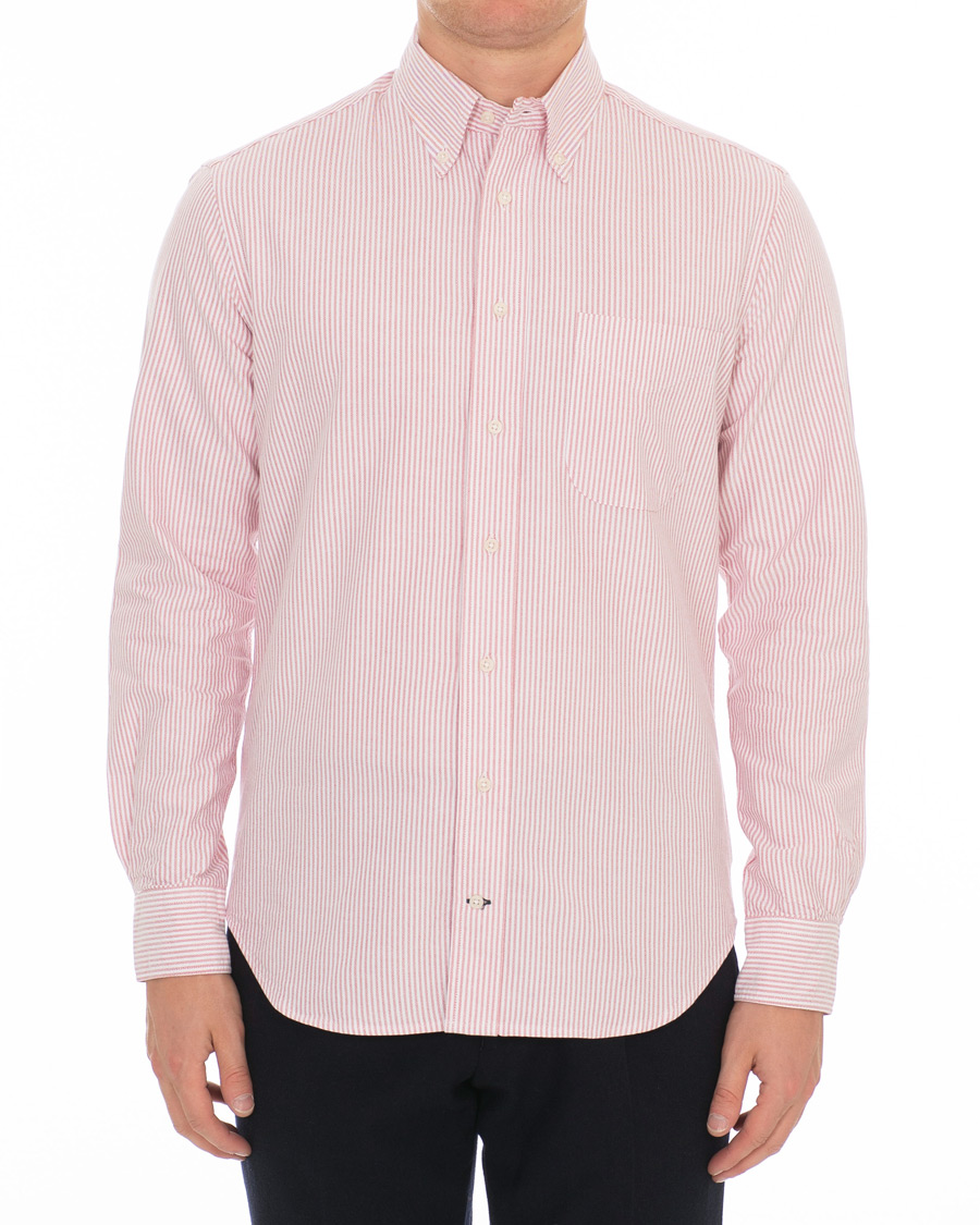 Herre | Skjorter | Gitman Vintage | Button Down Striped Oxford Shirt Red
