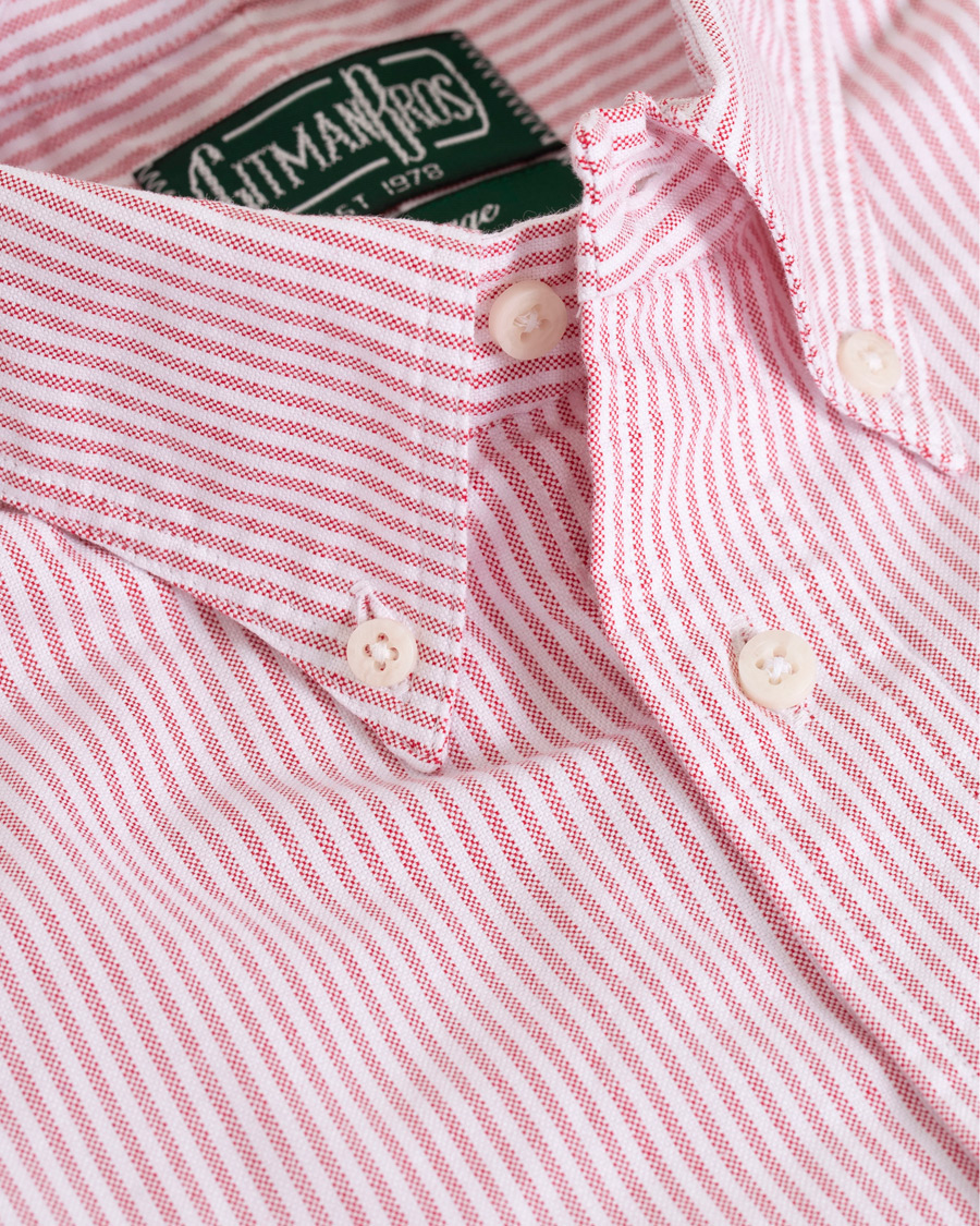 Herre | Skjorter | Gitman Vintage | Button Down Striped Oxford Shirt Red