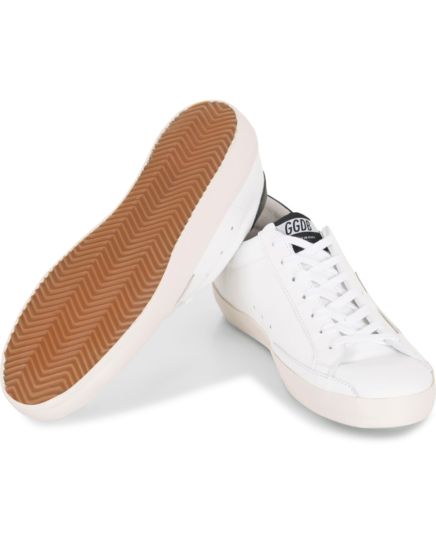 Herre | Golden Goose Deluxe Brand Black/Gold Lettering Superstar Sneaker White Calf | Golden Goose | Deluxe Brand Black/Gold Lettering Superstar Sneaker White Calf