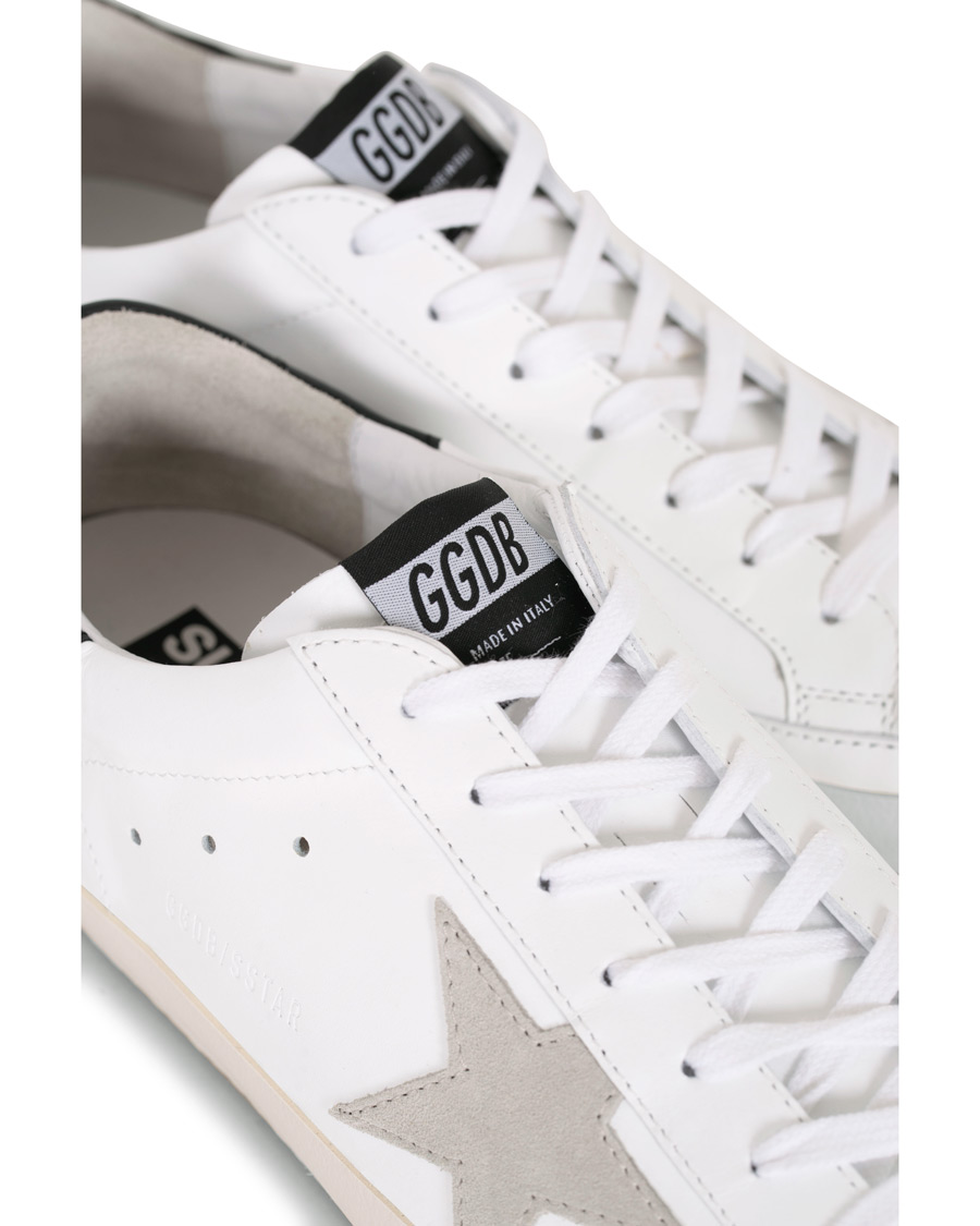 Herre | Golden Goose Deluxe Brand Black/Gold Lettering Superstar Sneaker White Calf | Golden Goose | Deluxe Brand Black/Gold Lettering Superstar Sneaker White Calf