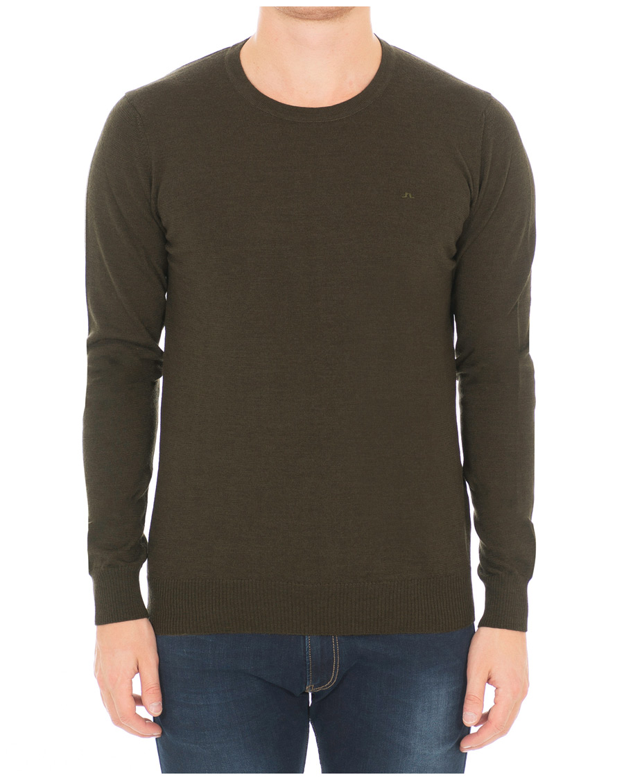 Herre | Trøjer | J.Lindeberg | Lyle True Merino Crew Neck Pullover Green