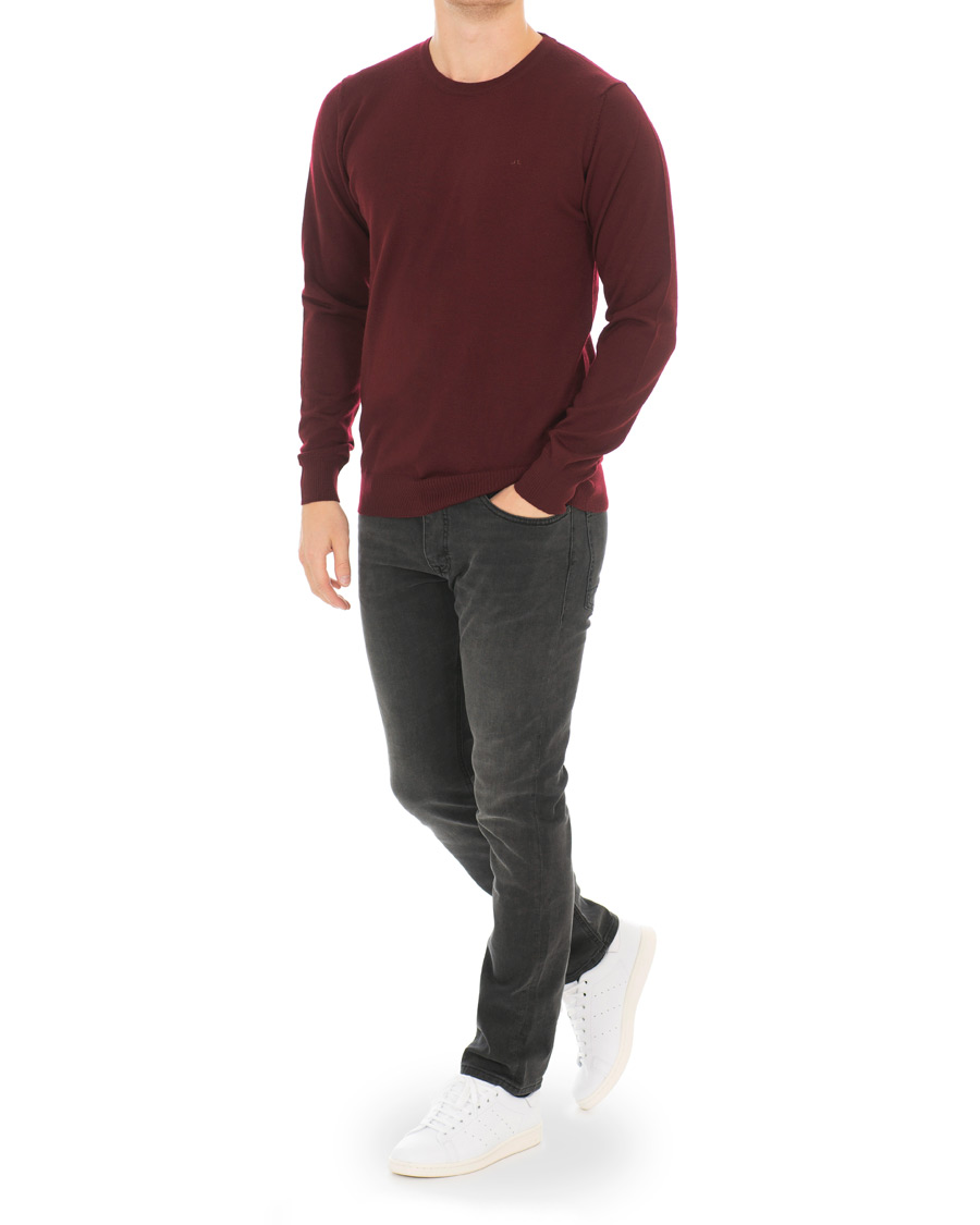 Herre | Trøjer | J.Lindeberg | Lyle True Merino Crew Neck Pullover Wine Red