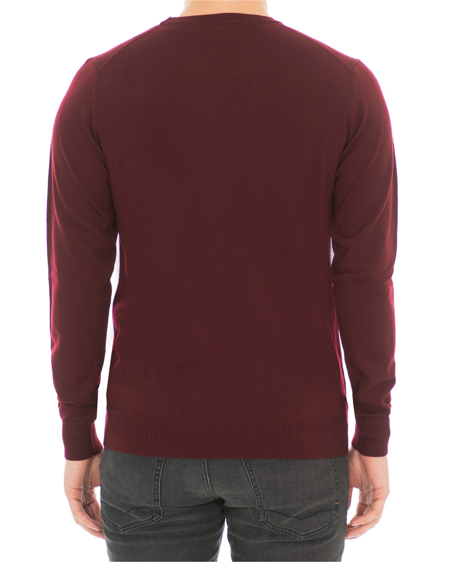 Herre | Trøjer | J.Lindeberg | Lyle True Merino Crew Neck Pullover Wine Red