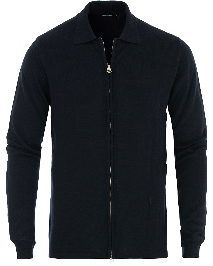 Herre | Trøjer | J.Lindeberg | Nyle Full Zip Merino Navy